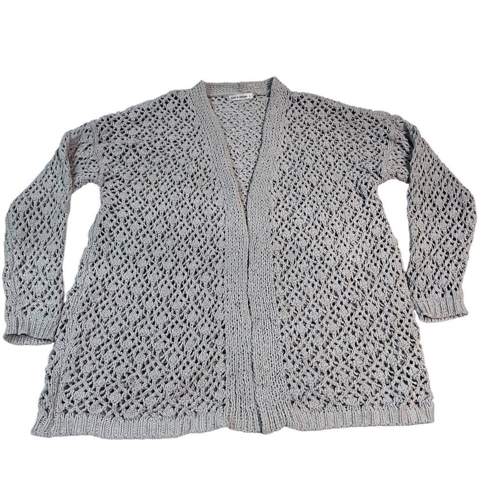 Moon and Madison Open Knit‎ Cardigan Size Large Soft Chunky Crochet Sweater